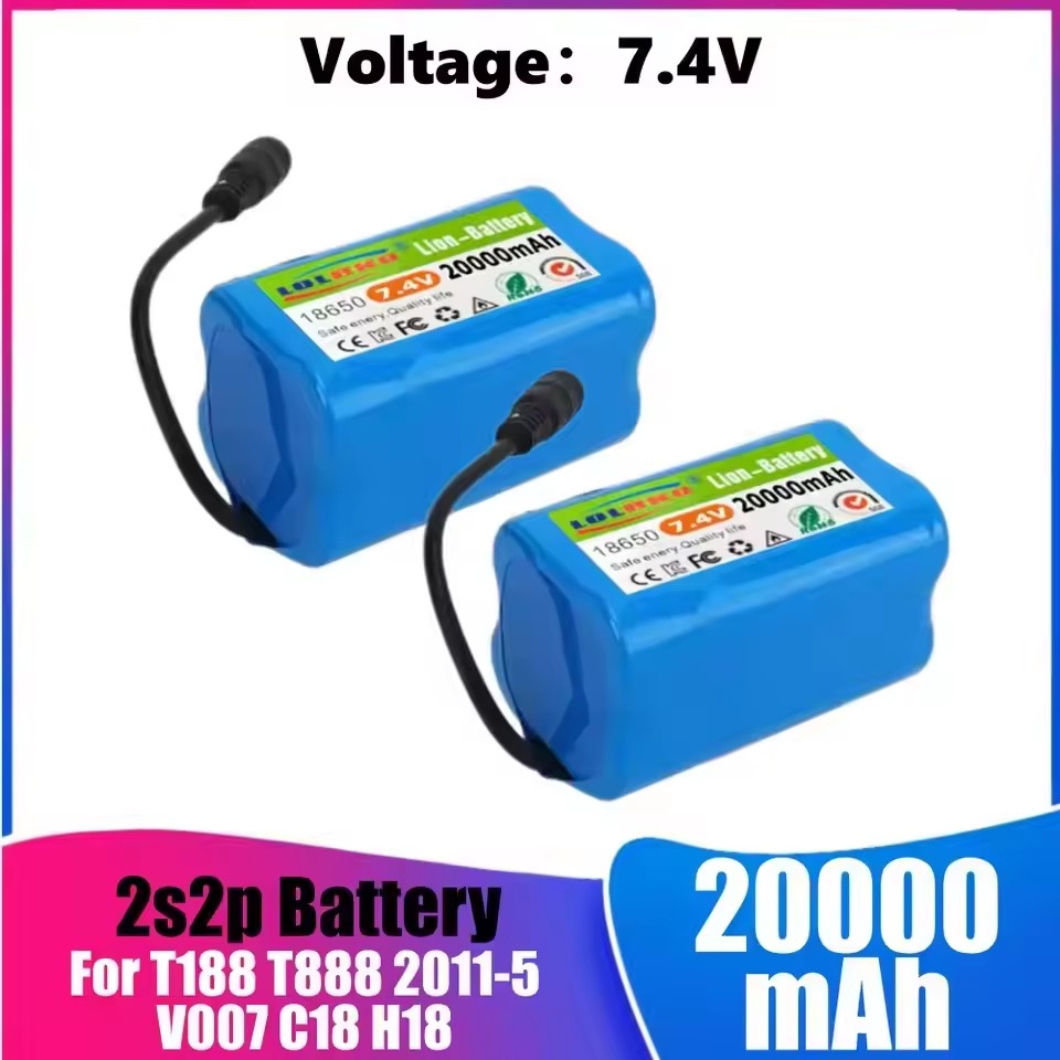Fish Finder Charger - Batterie 7.4V 20000mAh avec chargeur USB